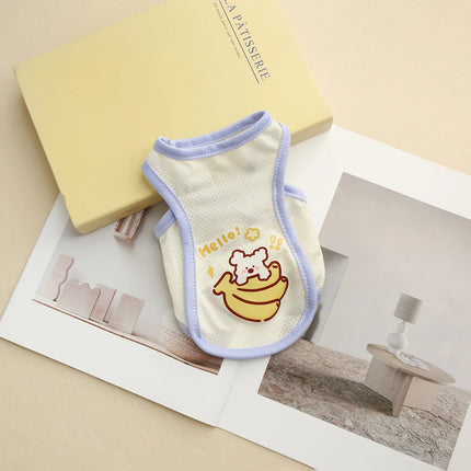 Dog Summer Cooling Outing Vest Pet Ice Silk Cool Clothes Cartoon Fruit Animal Printed Clothing XS-6XL