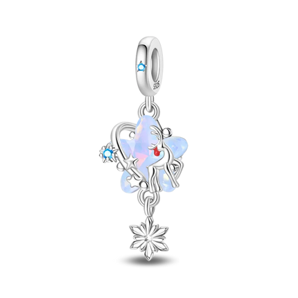 Original 925 Sterling Silver Charms Beads Cute Mushroom Unicorn Love Wings Pearl Charm for Bracelet Pendant Woman Girl Jewelry