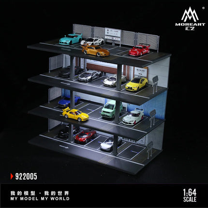 TimeMicro&MoreArt 1:64 Japanese three-storey parking building garage storage display scene - stock - fast delivery