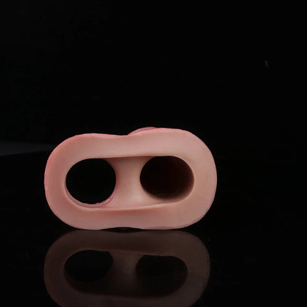 SXXY Super Real and Soft Penis Sleeve With Close Head Silicone Girth Enhancer For Men Penis Extend Reusable Condom Sex Toy