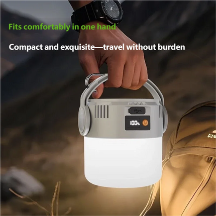 Portable Solar Camping Lantern, USB Rechargeable Waterproof Emergency Light for Hiking, Backpacking & Tent Activities