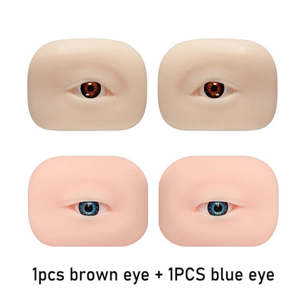 A Pair Three-Dimensional Eyebrow And Eye Module With Eye Practice Skin Simulation Human Soft Silicone Line Eyebrow For Beginners