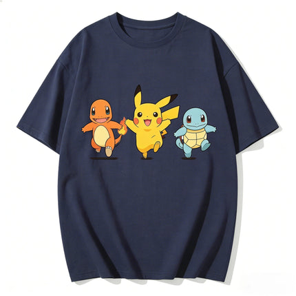 2026 Pokemon T-shirt Pure Cotton Casual T-shirt Round Neck T-shirt Short Sleeve Clothing Summer Sports Casual Short Sleeve Top