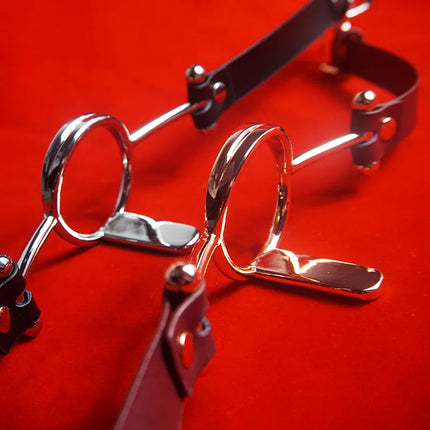 BDSM Metal Ring Imprisoned Tongue Gag,Slave Deep Throat Gags,Submissive Bondage Restraints,Sex Toys for Couples,Adult Games