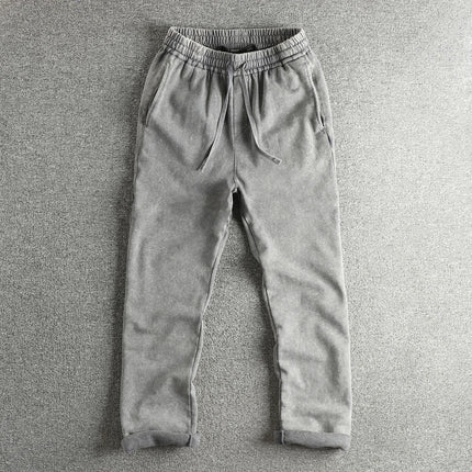 360G Heavyweight Washed Old American Retro High Street Sweatpants Men's 100% Cotton Loose Straight Sports Youth Casual Pants