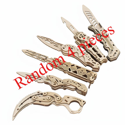 Explosions Laser Folding 3D Hand-made Jigsaw Puzzle Wooden Assembling Parent-child Butterfly Model Knife Boy Gift