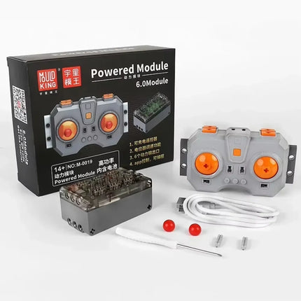 Mould King 6.0 Fast Charging Power Set Module 6-Channel APP Linear Motor Remote Control for Building Blocks PF MOC Vehicles