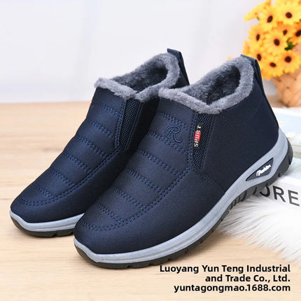 Winter New Fleece Lined Anti-slip Soft Bottom Women's Short Boots Thick Warm Cotton Shoes round Toe Casual Style Comfortable