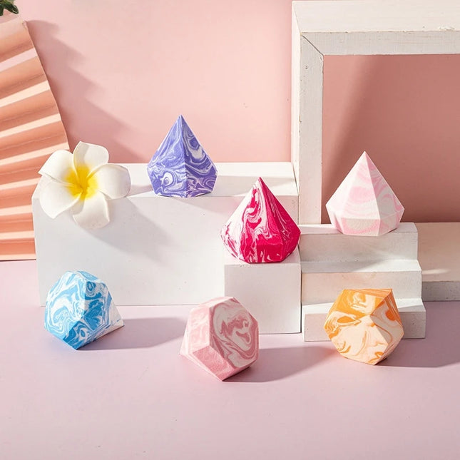 2/4/6pcs Diamond Type Two-Color Beauty Egg Wet and Dry Portable Novel Non-latex Makeup Powder Puff Beauty Sponge