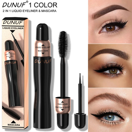 2-in-1 Double-ended Eyeliner Mascara | Matte Black Waterproof | Smudge-proof Quick-drying Ultra-fine | Volumizing Curling Y2K