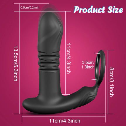 2 In 1 Cock Ring Anal Plug Vibrator Gay Butt Plug Penetration Anal Vibration Masturbation Tools Dildo Anal Masturbator Adult Toy