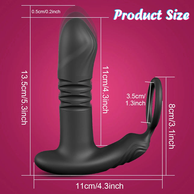 2 In 1 Cock Ring Anal Plug Vibrator Gay Butt Plug Penetration Anal Vibration Masturbation Tools Dildo Anal Masturbator Adult Toy