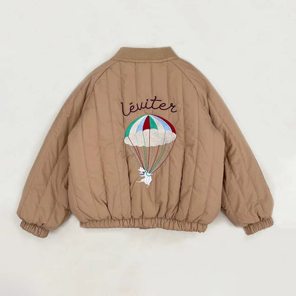 Toddler Baby Boy Girl Jackets Spring Autumn Long Sleeve Embroidery Fleece Cotton Kids Coats Outerwear Children Clothing