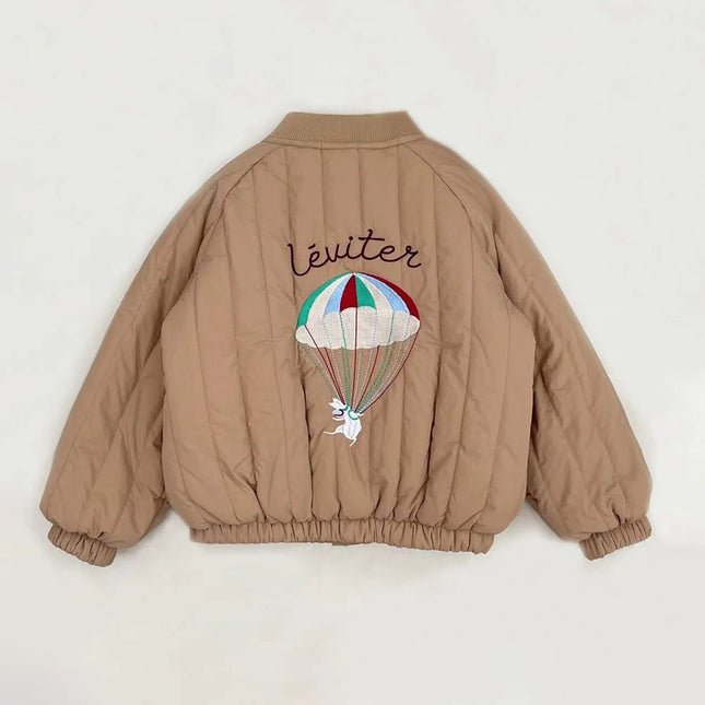 Toddler Baby Boy Girl Jackets Spring Autumn Long Sleeve Embroidery Fleece Cotton Kids Coats Outerwear Children Clothing