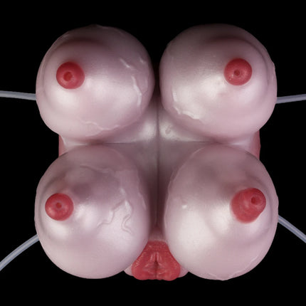 YOCY Liquid Silicone 2/4 Breasts Masturbator For Men Four Hole Squirting Pocket Pussy Stroker Adult Sex Toys for Man Fetish 18+
