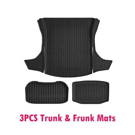For Tesla Model 3 Highland 2026 2025 Floor Mats with Door Sill Protector Full Cover Floor Liners with Front Rear Cargo Liner