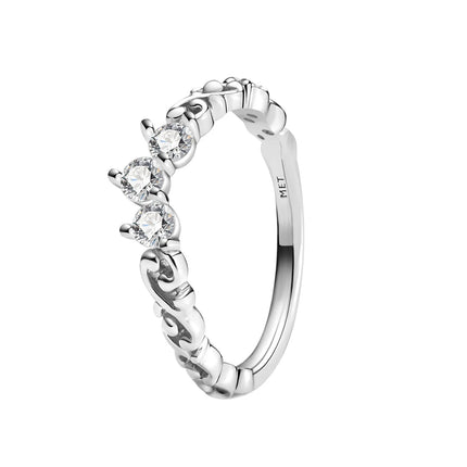 2025 New 925 Sterling Silver Shiny Classic Square Crown Heart-shaped Ring Exquisite Luxury Charm Jewelry Holiday Surprise Gifts