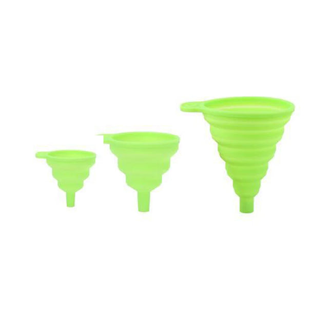 3 pc Silicone Collapsible Foldable Funnel Household Kitchen Cooking Tools Portable Wine Mini Portable Oil Pot Funnel