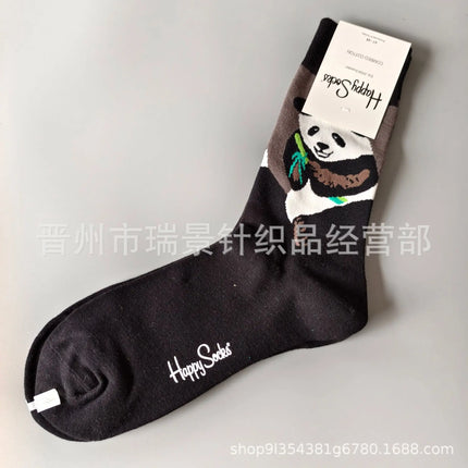 High Quality Fashionable Men's Mid-Calf Cotton Socks HappySocks New Arrival Suitable for All Seasons Swedish Design
