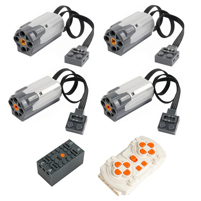 MOC Bluetooth Remote Control Set with Rechargeable Battery Box Programmable M Motor for Technical-Compatible Building Blocks DIY