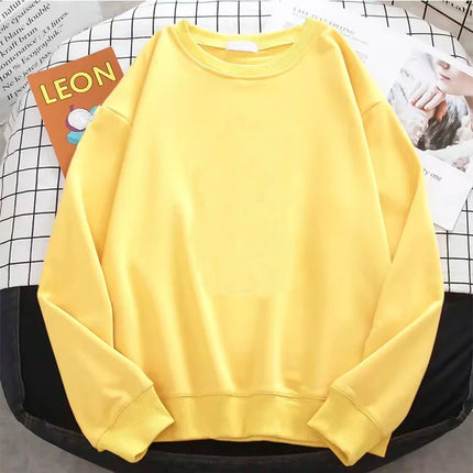 2026 Winter Womens Solid Hoodies Basic Warm Fleece Sweatshirt Soft Breathable O-Neck Pullover Casual Female Clothes