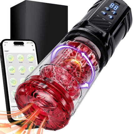 Automatic Male Masturbator APP Controlled 7 Modes Vibrating Pocket Pussy Realistic 3D Texture Tight Stroker Blowjob Pro Sex Toy