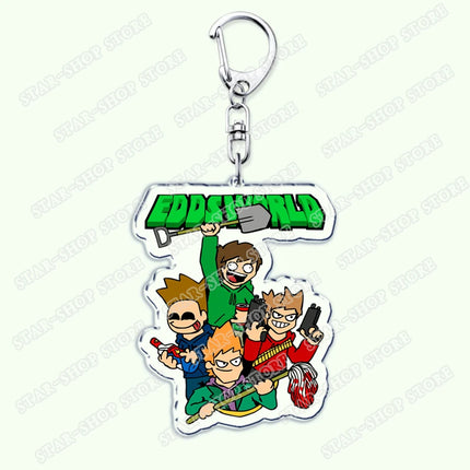 Cartoon Anime Eddsworld Tord Keychain Accessories Bag Comic Ringo Edds Meme Keyrings Jewelry Fans Friends Birthdays Gifts