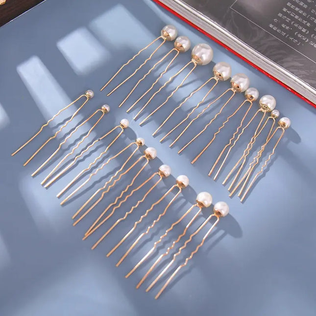 18 Gold Hairpins, Ancient Style Hairpin Embellishments, Small Hairpins, Pearl Hairpins, Ancient Costume Styling, Hanfu Headdress