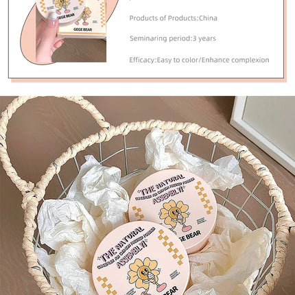 2-in-1 Double Layer Cushion Foundation Pressed Powder Natural Lasting Brightening Gege Bear Concealer Loose Powder Cushion Cream