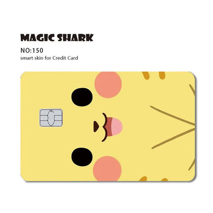 Maigc Shark Cute Pokemons Mewtwo Eevee Pikachu Gengar Sticker Film Cover for Debit Credit Card No Fade