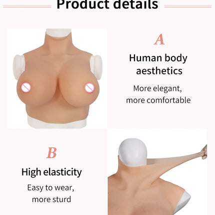 Silicone Breast Forms Realistic Fake chest Tits U-CHARMMORE  Enhancer Crossdresser Drag Queen Shemale Transgender Crossdressing