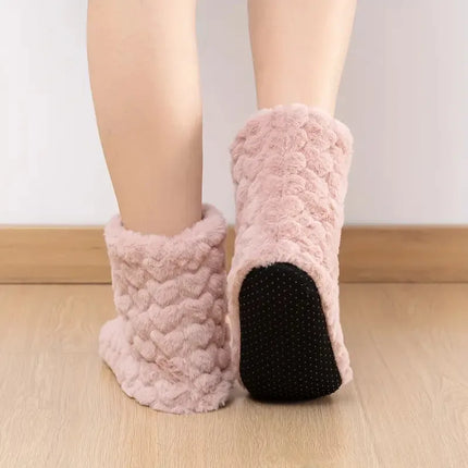 2026 Winter Adult Thick Warm Floor Shoes High Tube Non-Slip Indoor Cotton Shoes Plush Home Slippers Men And Women