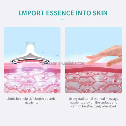 3 in 1 Microcurrent Neck Massager Facial Lift Tighten Face Contour and Smooth Lines Device 3 Color LED Light Beauty Instrument