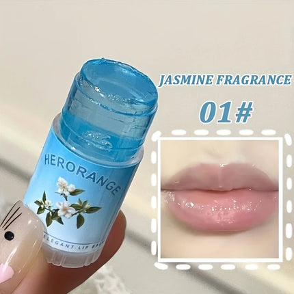 Herorange Lip Flower Elegant Lip Balm Long-Lasting Moisturizing Refreshing Non-Sticky Prevents Dryness and Reduces Lip Lines Primer Christmas Gift