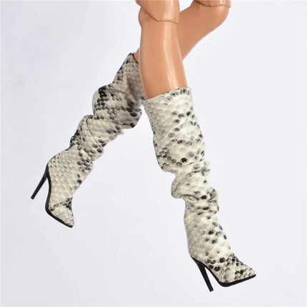 30cm Doll Shoes Accessories Senior Sense Fashion Trend Wrinkle Boots Winter Leather Boots For 1/6 FR Babi Supermodel Doll