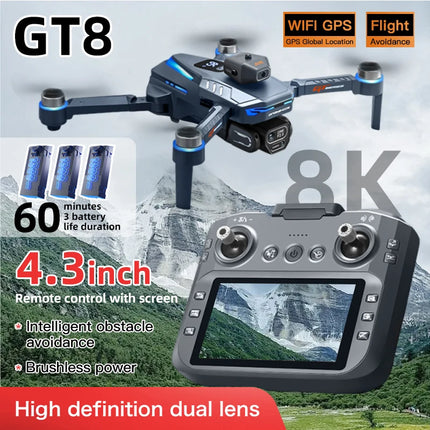 Lenovo  Drone GPS RC 8K Professional HD Aerial Photography Laser obstacle avoidance Aircraft Quadcopter Three-axis gimbal Dron