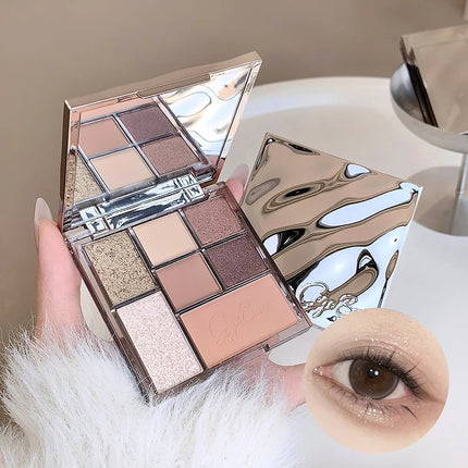Gege bear Spring And Summer New Eyeshadow Palette Rosy Auto Focus Low Saturation Smoke Powder Rose Plate gifts