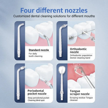 Mini Portable Water Flosser Cordless Oral Irrigator USB Rechargeable Water Jet Floss Tooth Pick 4 Jet Tip 3 Modes Teeth Clean
