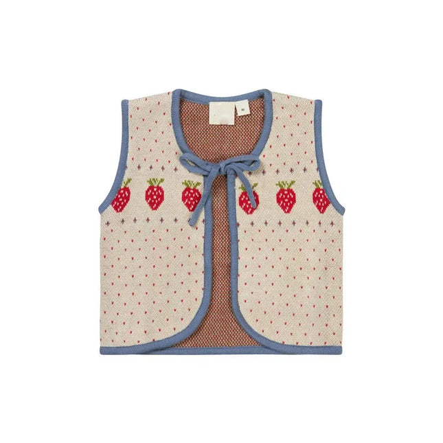2025 Autumn Winter Kids Sweaters Baby Knit Cardigan Jacket Vest Strawberry Girls Princess Dress Long Sleeve Tee Shirt Pant Cloth