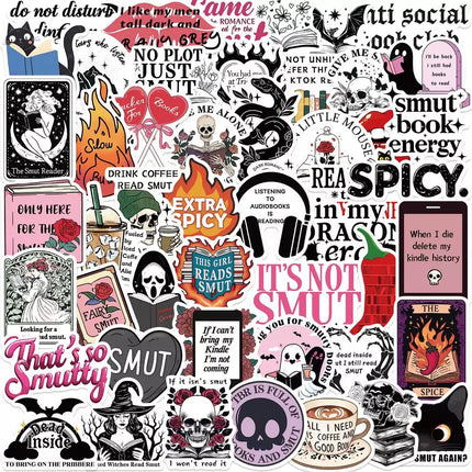 10/50/100pcs Mix Kindle Smut Bookish Dark Romance Reading Book Stickers Aesthetic DIY Scrapbooking Notebook Laptop Phone Sticker