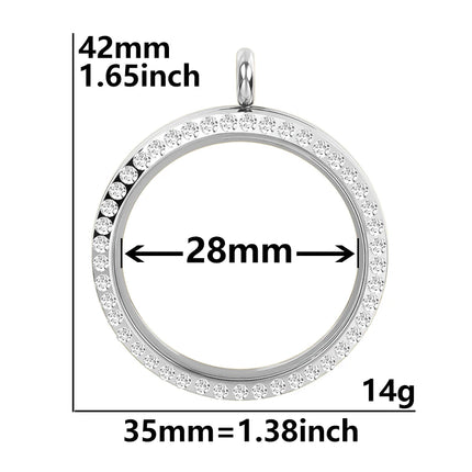 1Pc Stainless Steel Openable Glass Coin Bezel Cremation Urn Locket Pendant Round Reliquary Picture Medaillon кулон Jewelry