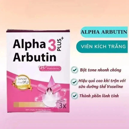 3 boxes Alpha Arbutin 3 Plus Powder Mix With Lotion Skin Lightening Brighten Reduce Dark Skin Blemishes