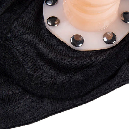 Black Mask Removable Open Mouth Gag Silicone Penis Plug Dildo Gag Penis Gag Fetish BDSM Bondage Sex Toys for Woman Adult Game
