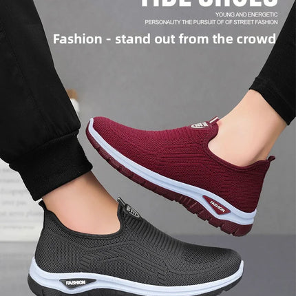 Men Casual Shoes Breathable Sneakers Mens Lightweight Walking Running Shoes Slip on Loafers for Couple Zapatillas Hombre Size 44