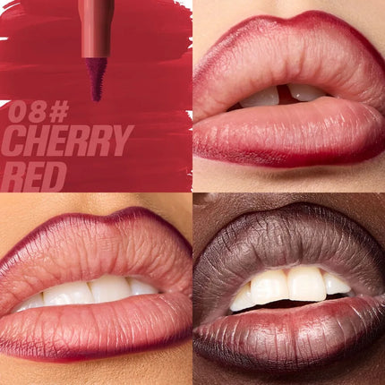 Lipliner Pencil Long-Lasting Matte Creamy Plumping Lip Stain Waterproof Natural Nude Brown Slim Plush Brush Head Lipliner Makeup