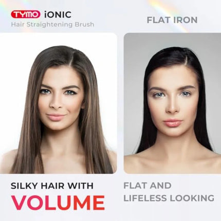 One-Step Hair Straightener Brush for Women with Negative Ions 16 Temperature Settings LCD Display Dual Voltage Hot Comb Flat Ir