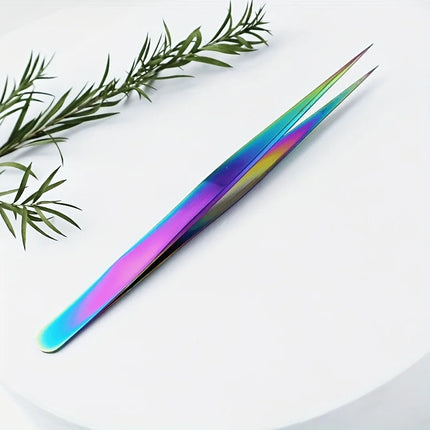 Three-piece Stainless Steel Tweezer Set - Unscented, Anti-static Precision Tweezers for Eyelash Extensions Beauty Tool