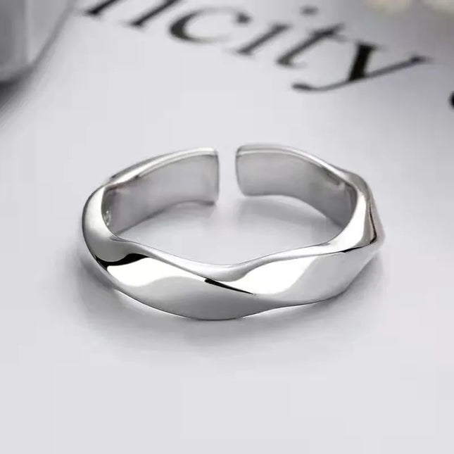 925 Silver Broken Ring Adjustable Vintage Jewelry Layered Women Ring Girl Fashion Accessories Party Birthday Gift Trendy