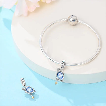 Original 925 Sterling Silver Charms Beads Cute Mushroom Unicorn Love Wings Pearl Charm for Bracelet Pendant Woman Girl Jewelry