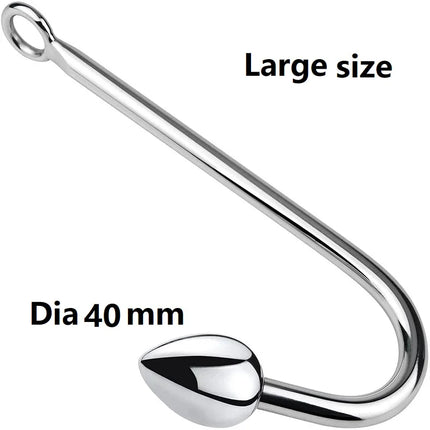 Small medium large 3 balls set metal anal hook beads head butt plug dilator prostate massager insert bdsm sex toy for male